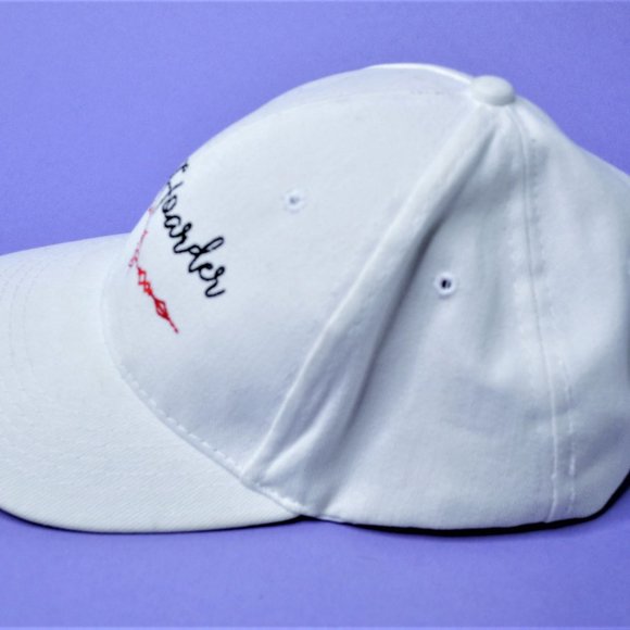 Custom Made "Book Hoarder" White Baseball Cap - Adjustable Velcro - Picture 4 of 9